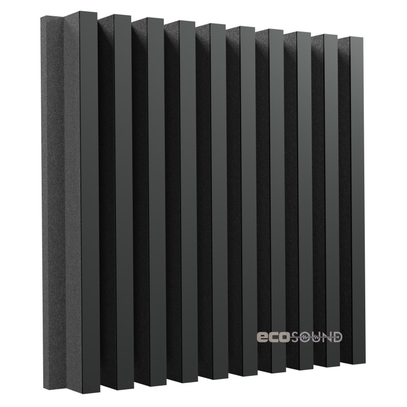 Acoustic panel Ecosound Comb HDF-Black 50 x 50 cm 73 mm black