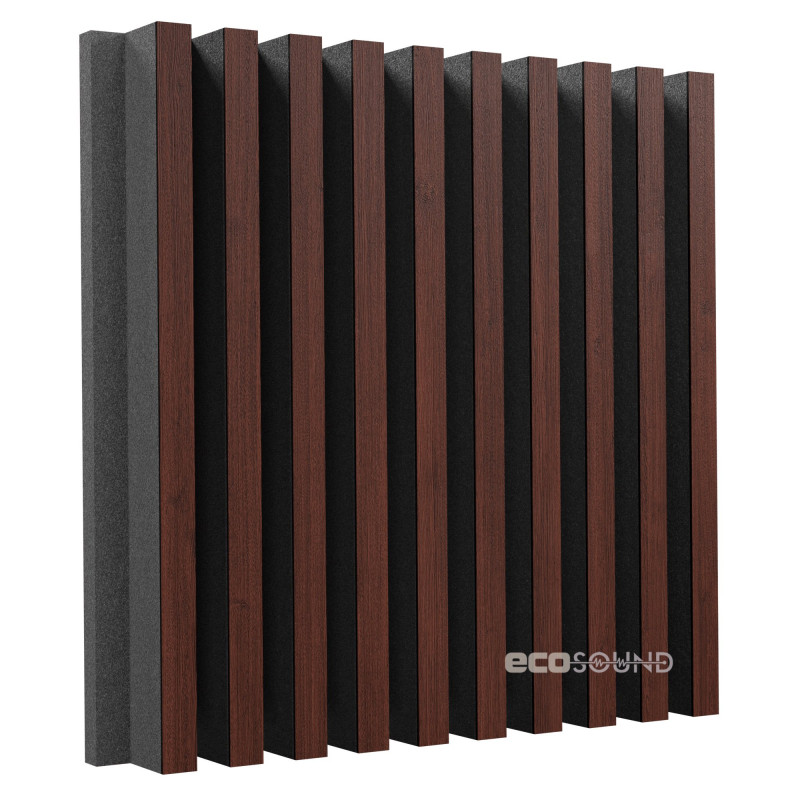 Acoustic panel Ecosound Comb Wenge 50 x 50 cm 73 mm brown