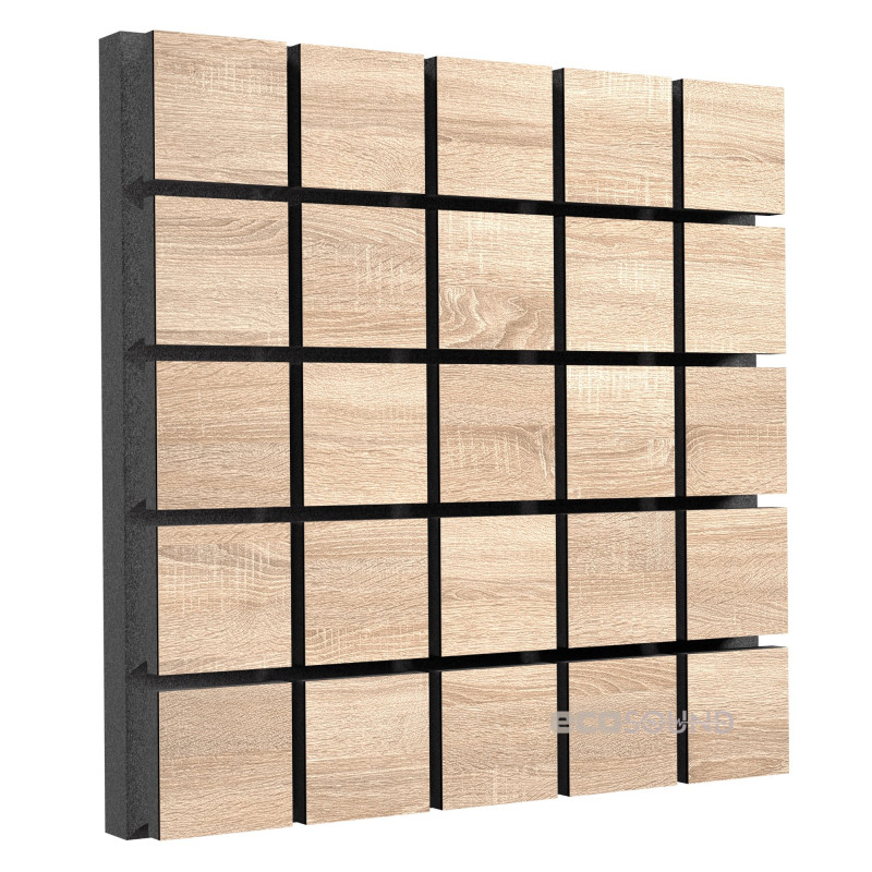 Acoustic panel Ecosound Tetras Wood White 50x50cm 73mm 