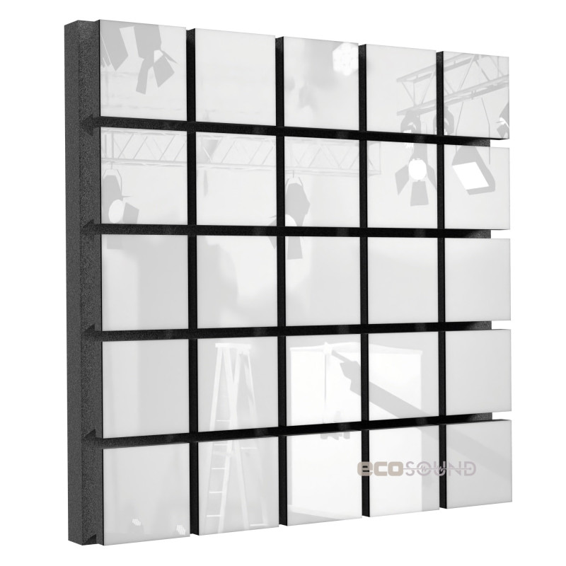 Acoustic panel Ecosound Tetras Wood White 50x50cm 73mm 