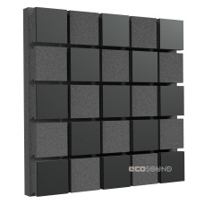 Acoustic panel Ecosound Tetras Acoustic Wood HDF-Black 50 x 50 cm 73 mm black 