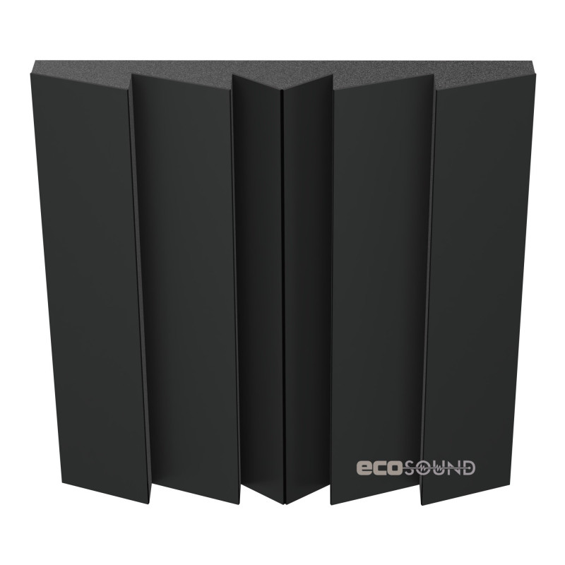 Acoustic panel Ecosound Pindiff Rock HDF-Black 50 x 50 cm 73 mm black