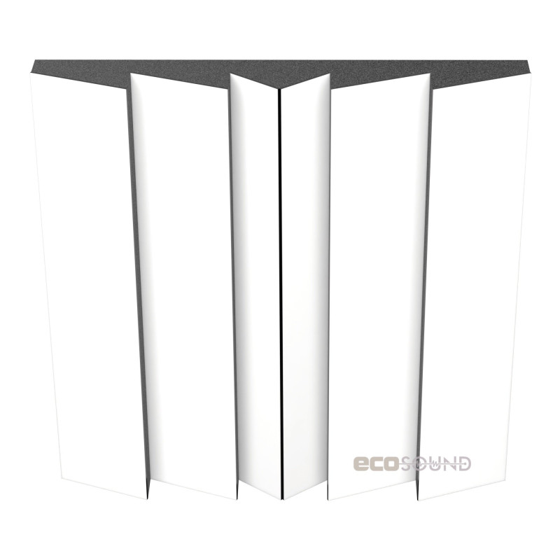 Acoustic panel Ecosound Pindiff Rock HDF-White 50 x 50 cm 73 mm white