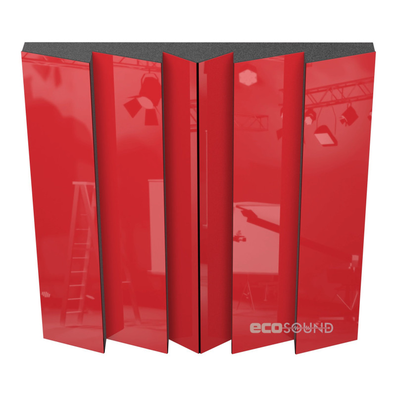 Acoustic panel Ecosound Pindiff Rock Plastic Red 50 x 50 cm 73 mm