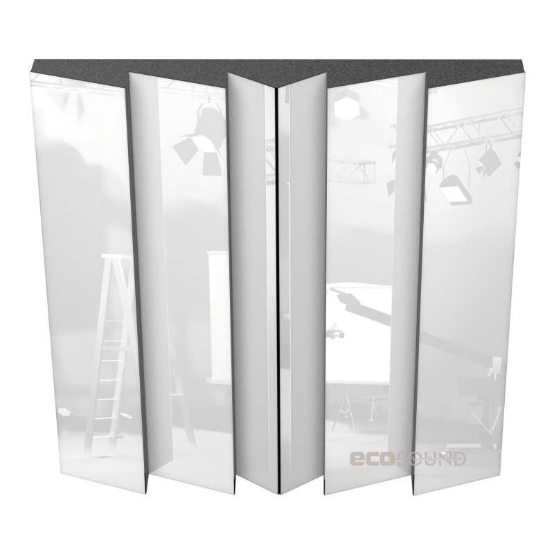 Acoustic panel Ecosound Pindiff Rock Plastic White 50 x 50 cm 73 mm