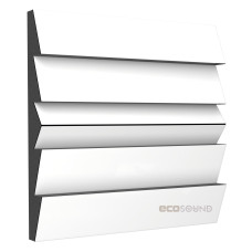 Acoustic panel Ecosound Pindiff Rock HDF-White 50 x 50 cm 73 mm white