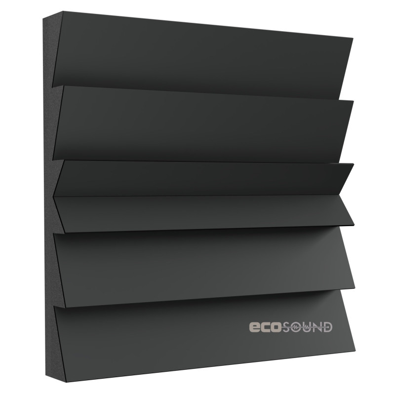 Acoustic panel Ecosound Pindiff Crater Plastic Black 50 x 50 cm 73 mm