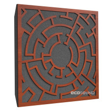 Acoustic panel Ecosound Labyrinth Apple-Locarno 50 x 50 cm 33 mm brown 