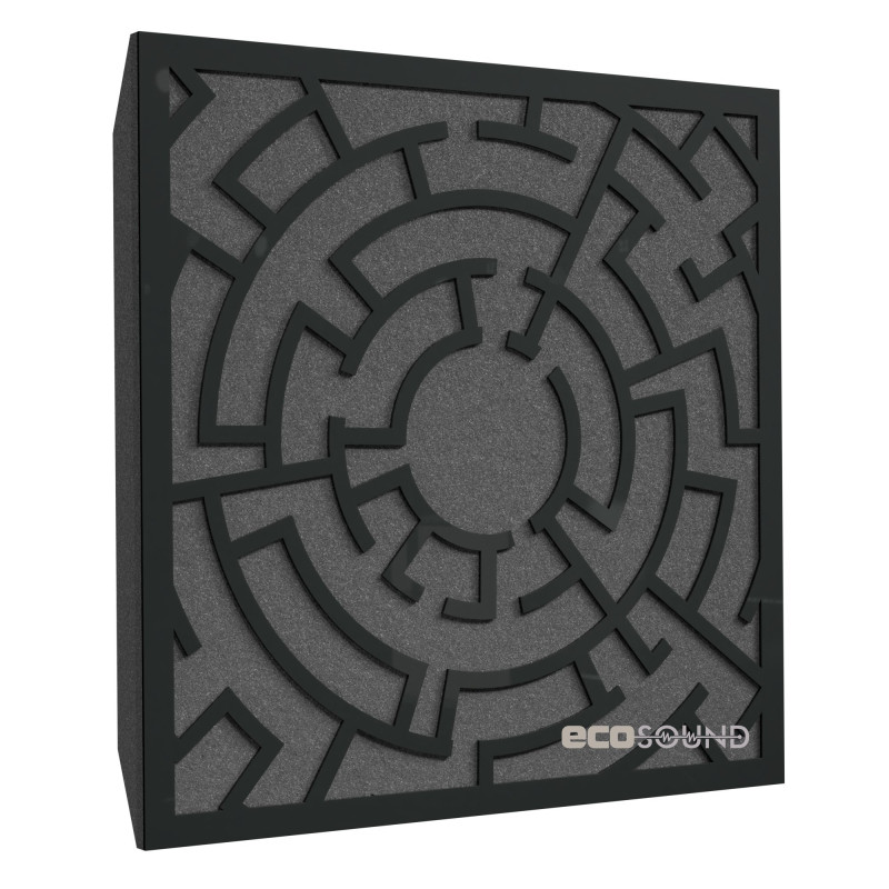 Acoustic panel Ecosound Labyrinth Wenge 50 x 50 cm 33 mm dark brown 