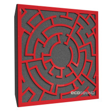 Acoustic panel Ecosound Labyrinth Plastic Red 50 x 50 cm 33 mm red plastic 