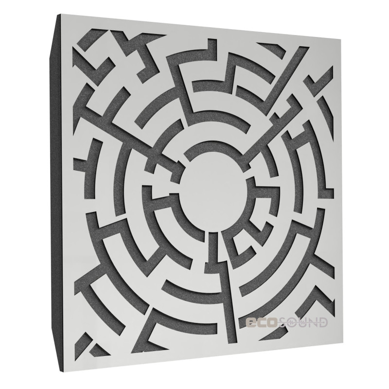 Ecosound Labyrinth-Full Plastic White Acoustic Panel 50 x 50 cm 33 mm white plastic