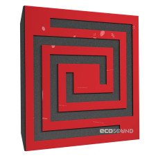 Acoustic panel Ecosound Spiral Plastic Red 50 x 50 cm 33 mm red plastic 