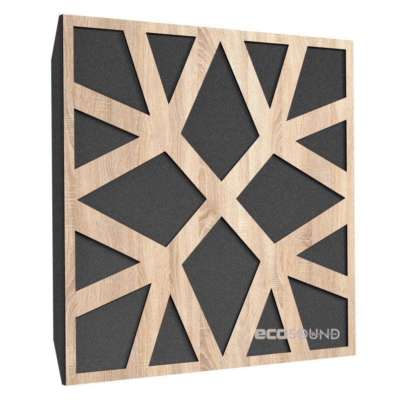 Ecosound Snowflake HDF-Black acoustic panel 50 x 50 cm 33 mm black