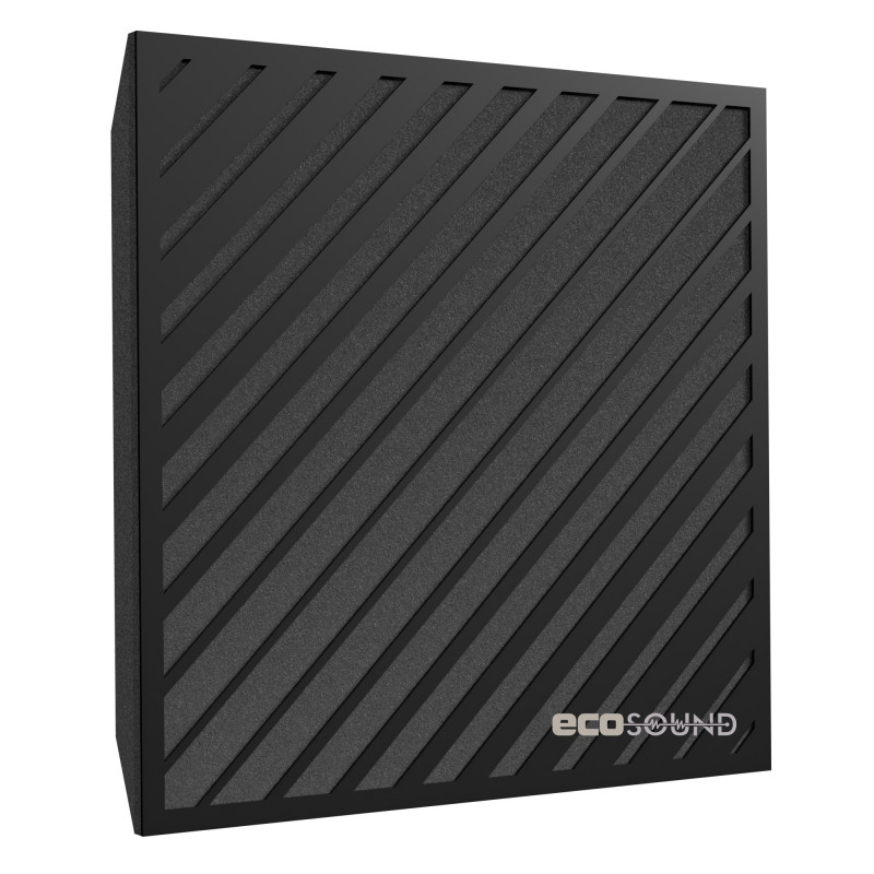 Acoustic panel Ecosound Simple-Line Plastic Black 50 x 50 cm 33 mm black plastic 