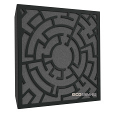 Acoustic panel Ecosound Labyrinth Plastic Black 50 x 50 cm 53 mm black plastic 