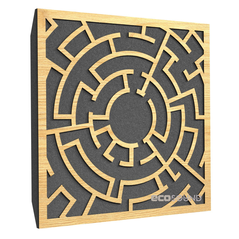 Acoustic panel Ecosound Labyrinth Wenge 50 x 50 cm 53 mm dark brown 
