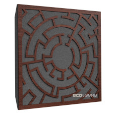 Acoustic panel Ecosound Labyrinth Wenge 50 x 50 cm 53 mm dark brown 