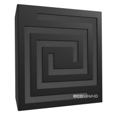 Acoustic panel Ecosound Spiral HDF-Black 50 x 50 cm 53 mm black 