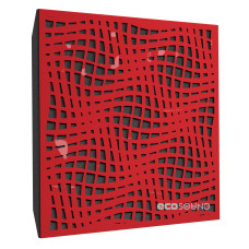Acoustic panel Ecosound Illusion Plastic Red 50 x 50 cm 53 mm red plastic 