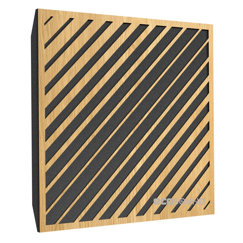 Acoustic panel Ecosound Simple-Line Plastic Black 50 x 50 cm 53 mm black plastic 