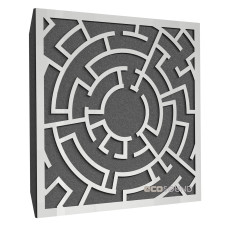 Acoustic panel Ecosound Labyrinth HDF-White 50 x 50 cm 73 mm white 