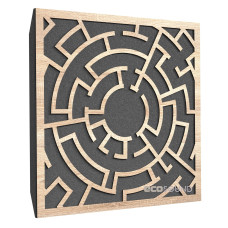Acoustic panel Ecosound Labyrinth Lt-Sonoma-Oak 50 x 50 cm 73 mm latte 