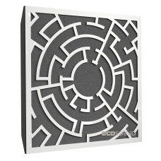 Acoustic panel Ecosound Labyrinth Plastic White 50 x 50 cm 73 mm white plastic 