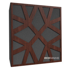 Acoustic panel Ecosound Snowflake Wenge 50 x 50 cm 73 mm dark brown 