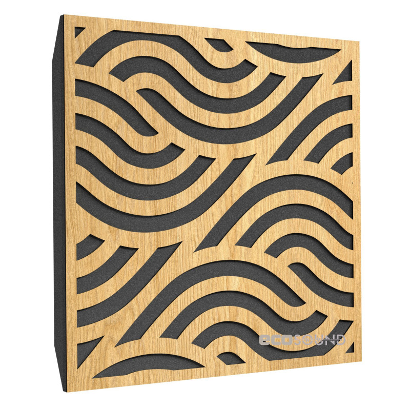 Ecosound Hilsl Wenge acoustic panel 50 x 50 cm 73 mm dark brown