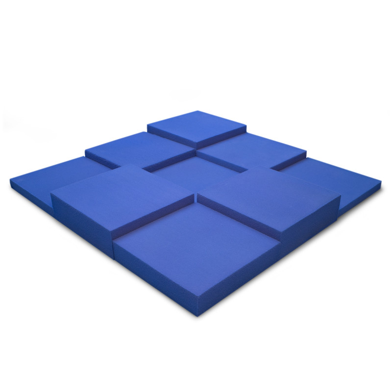 Acoustic foam panel Ecosound Pattern Velvet 60mm, 60x60cm color blue