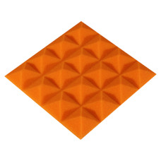 Acoustic foam panel Ecosound Pyramid Color 15 mm thick, 20x20 cm, orange