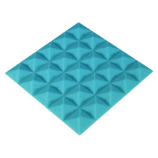 Acoustic foam panel Ecosound Pyramid Color 15 mm thick, 25x25 cm, blue