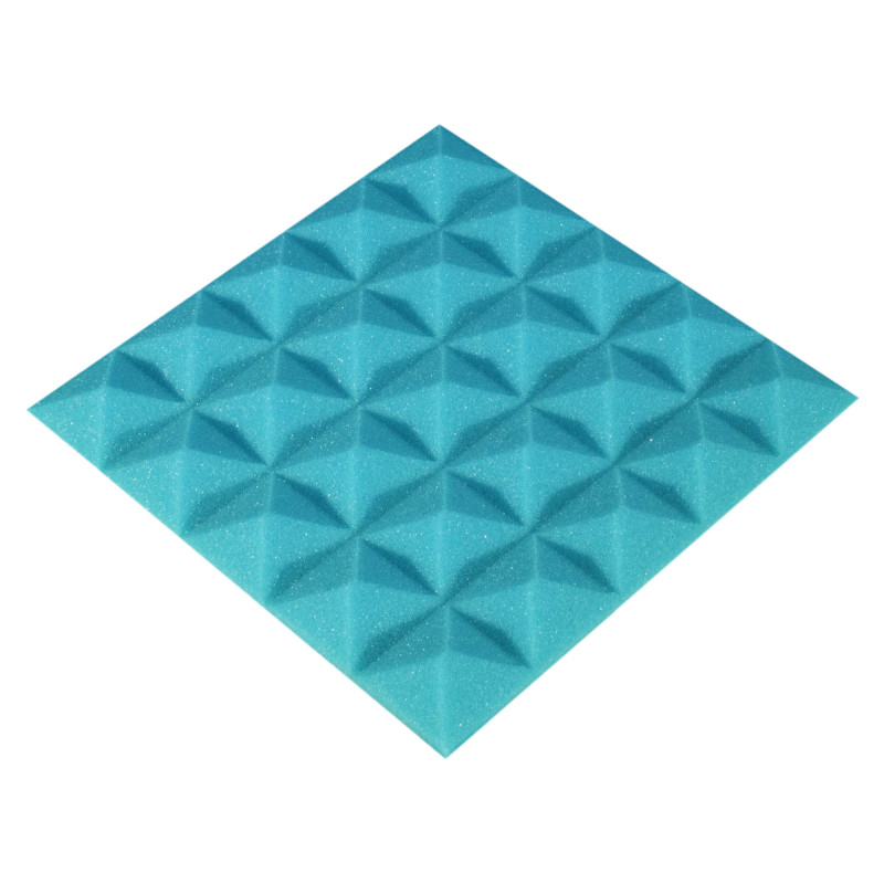 Acoustic foam panel Ecosound Pyramid Color 15 mm thick, 25x25 cm, blue