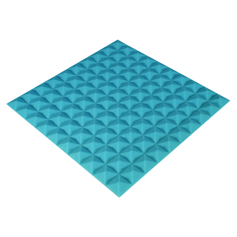 Acoustic foam panel Ecosound Pyramid Color 15 mm thick, 50x50 cm, blue