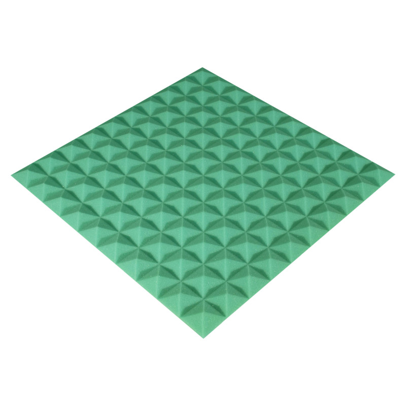 Acoustic foam panel Ecosound Pyramid Color 20 mm thick, 50x50 cm, green