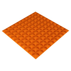 Acoustic foam panel Ecosound Pyramid Color 15 mm thick, 50x50 cm, orange