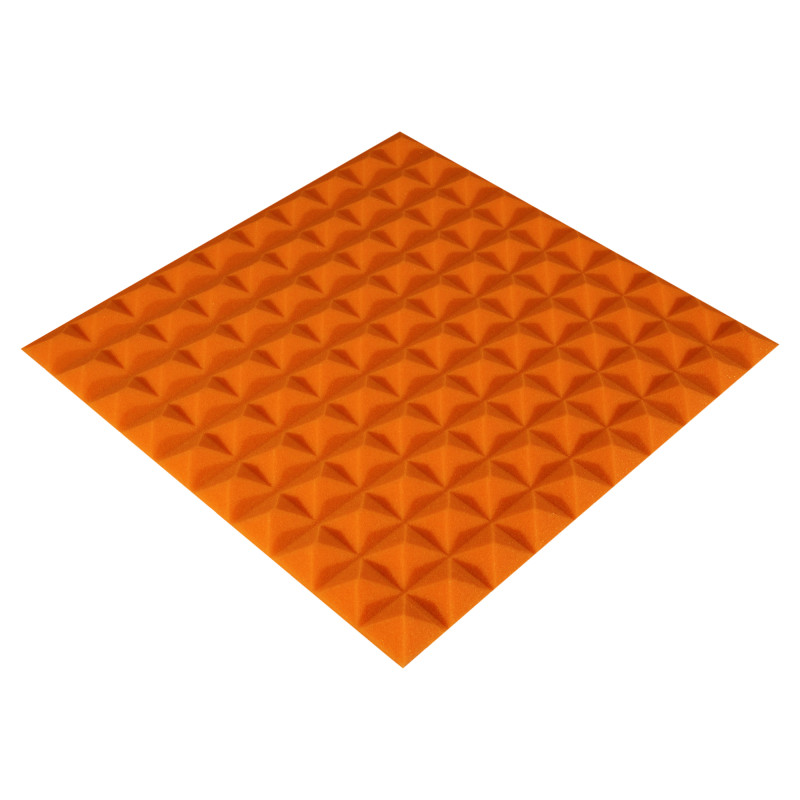 Acoustic foam panel Ecosound Pyramid Color 20 mm thick, size 50x50 cm, orange