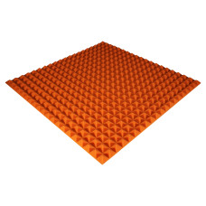 Acoustic foam panel Ecosound Pyramid Color 25 mm thick, 100x100 cm, orange