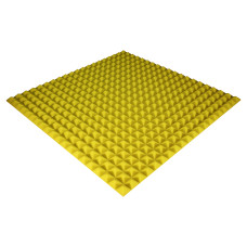 Acoustic foam panel Ecosound Pyramid Color 25 mm thick, size 100x100 cm, yellow