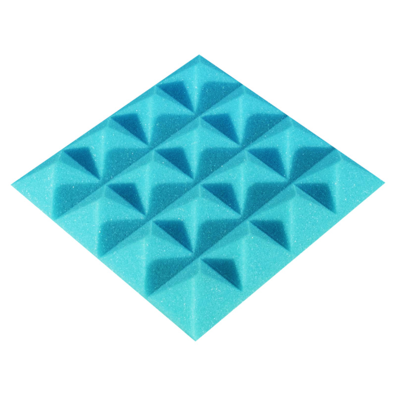 Acoustic foam panel Ecosound Pyramid Color 25 mm thick, 20x20 cm, blue