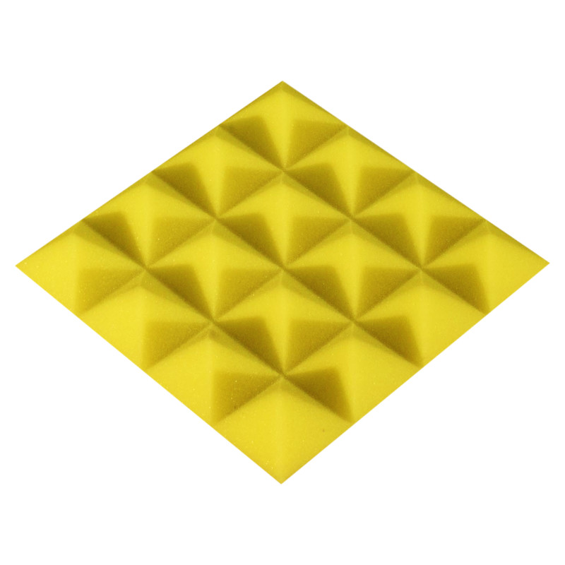 Acoustic foam panel Ecosound Pyramid Color 25 mm thick, 20x20 cm, yellow