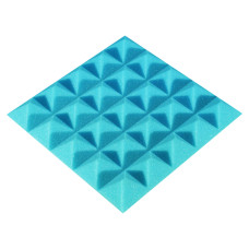 Acoustic foam panel Ecosound Pyramid Color 25 mm thick, 25x25 cm, blue