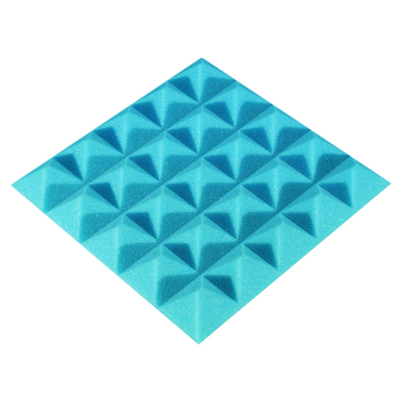 Acoustic foam panel Ecosound Pyramid Color 25 mm thick, 25x25 cm, blue