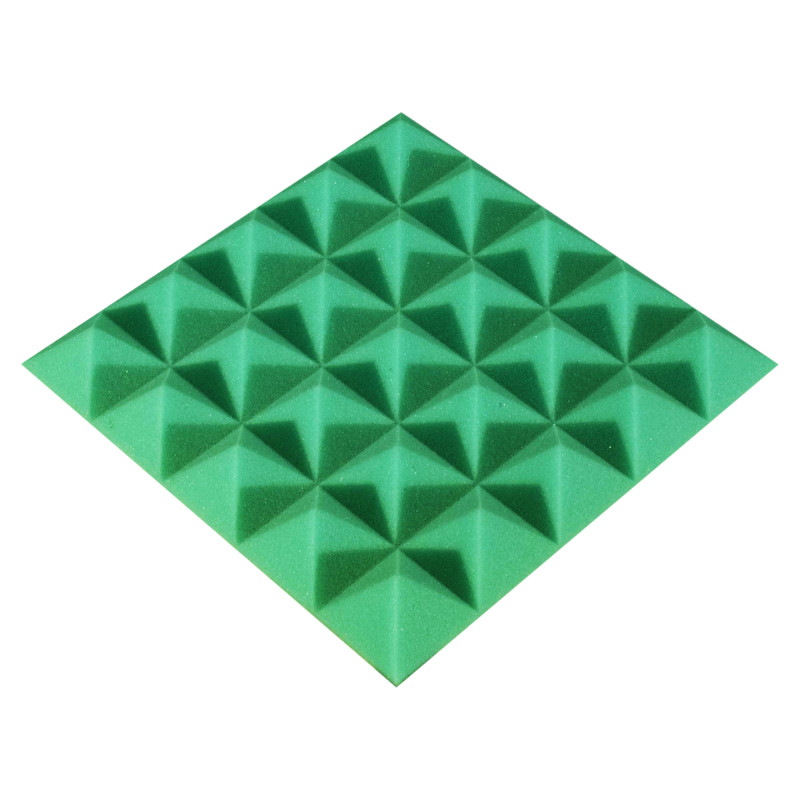 Acoustic foam panel Ecosound Pyramid Color 25 mm thick, 25x25 cm, green