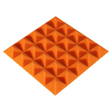 Acoustic foam panel Ecosound Pyramid Color 25 mm thick, 25x25 cm, orange
