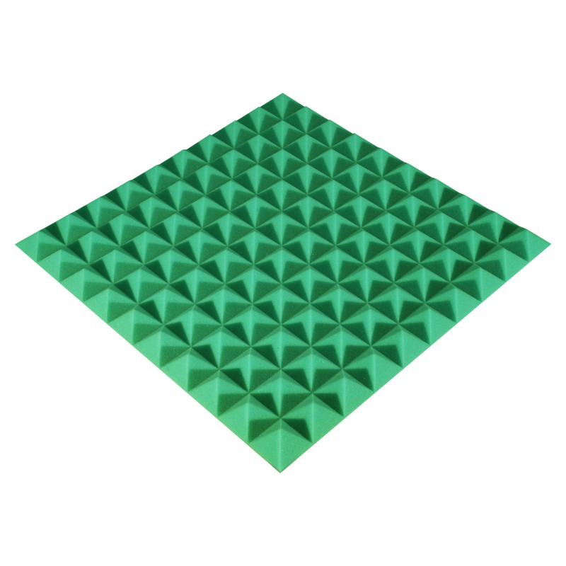 Acoustic foam panel Ecosound Pyramid Color 25 mm thick, 50x50 cm, green