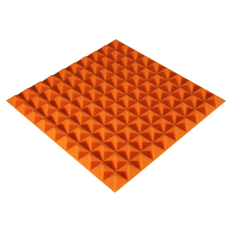 Acoustic foam panel Ecosound Pyramid Color 30 mm thick, 50x50 cm, orange