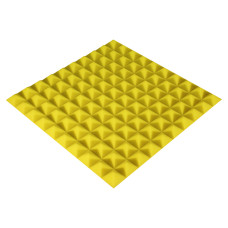 Acoustic foam panel Ecosound Pyramid Color 30 mm thick, size 50x50 cm, yellow