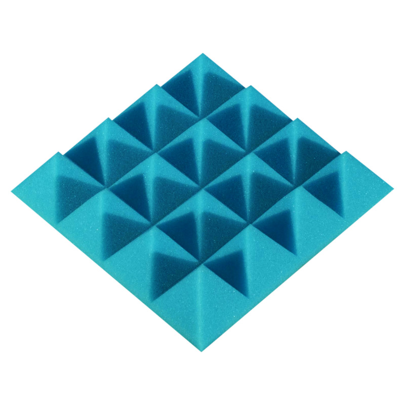 Acoustic foam panel Ecosound Pyramid Color 50 mm thick, 20x20 cm, blue