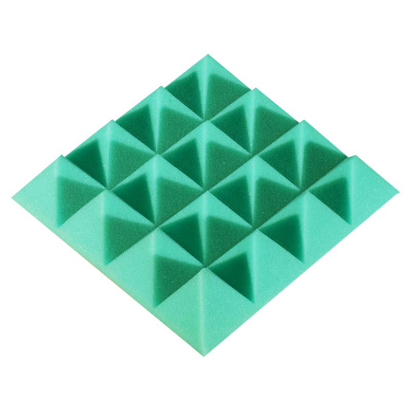 Acoustic foam panel Ecosound Pyramid Color 50 mm thick, 20x20 cm, green